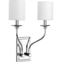 Bonita Collection Polished Chrome Two-Light Wall Sconce - Damp Location Listed