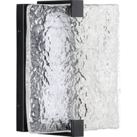 LED Stone Glass Sconce Collection Black ADA Wall Sconce - Damp Location Listed