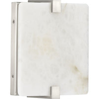 LED Alabaster Stone Brushed Nickel ADA Wall Sconce - Damp Location Listed