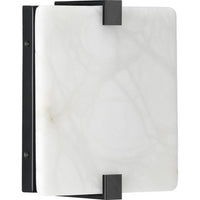 LED Alabaster Stone Black ADA Wall Sconce - Damp Location Listed