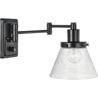 Hinton Collection Black Swing Arm Wall Light - Damp Location Listed - Model P710084-031