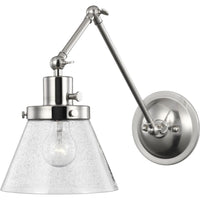 Hinton Collection Brushed Nickel Swing Arm Wall Light - Damp Location Listed - Model P710094-009