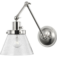 Hinton Collection Brushed Nickel Swing Arm Wall Light - Damp Location Listed - Model P710094-009