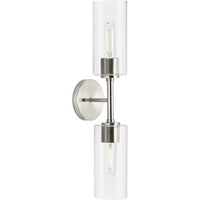 Cofield Collection Two-Light Brushed Nickel Transitional Wall Bracket - Damp Location Listed - Model P710116-009