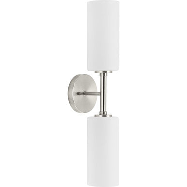 Cofield Collection Two-Light Brushed Nickel Transitional Wall Bracket - Damp Location Listed - Model P710116-009
