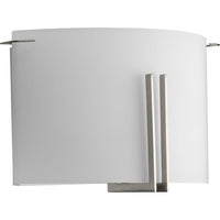Modern Glass Sconce Two-Light Brushed Nickel Wall Sconce - Damp Location Listed