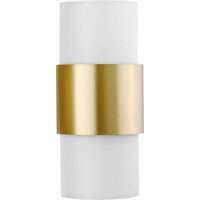 Silva Collection Two-Light Brushed Bronze White Linen Shade Wall Sconce - Damp Location Listed