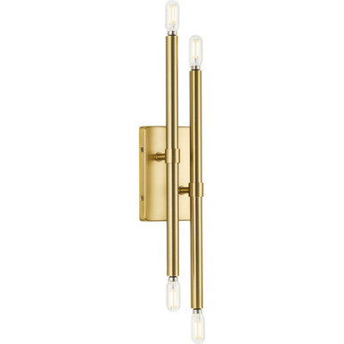 Arya Collection Four-Light Brushed Gold Luxe Wall Bracket - Damp Location Listed