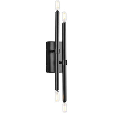 Arya Collection Four-Light Matte Black Luxe Wall Bracket - Damp Location Listed