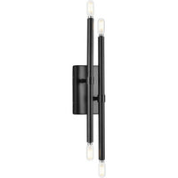 Arya Collection Four-Light Matte Black Luxe Wall Bracket - Damp Location Listed