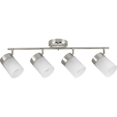 Ridgecrest Collection Brushed Nickel Four-Head Multi-Directional Track - Damp Location Listed