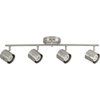 Kitson Collection Brushed Nickel Four-Head Multi-Directional Track - Damp Location Listed
