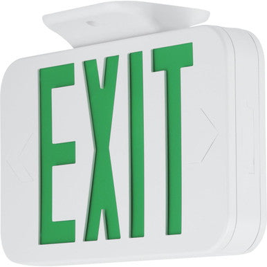LED Emergency Exit Sign Green Letters - Damp Location Listed - Model PETPE-UR-30-RC