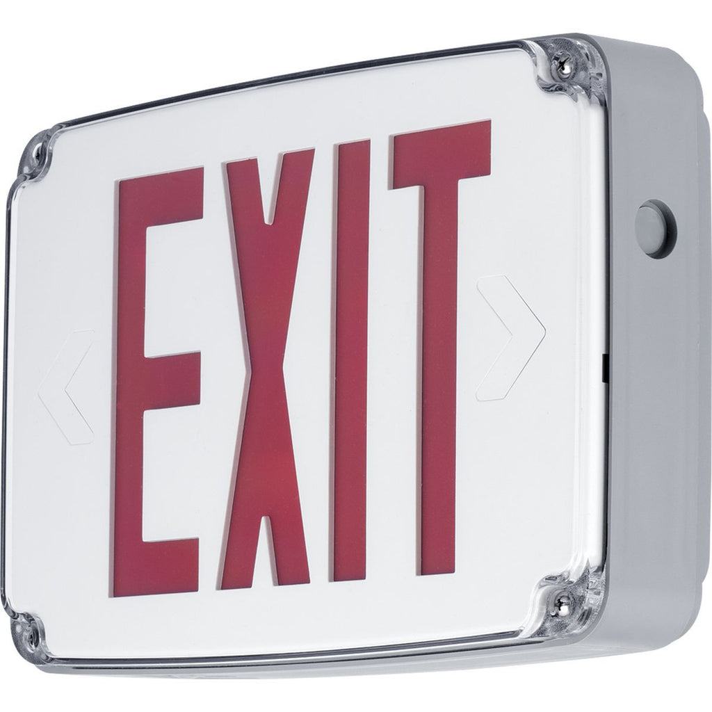 Wet Location LED Emergency Exit Double Face Sign Red Letters - Wet Location Listed