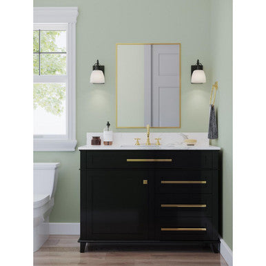 Preston Collection One-Light Coastal Matte Black Bath and Vanity Light
