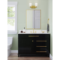 Adley Collection Two-Light Satin Brass Etched Opal Glass New Traditional Bath Vanity Light - Damp Location Listed