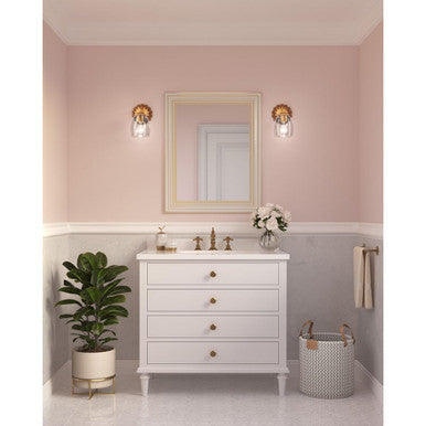 Quillan Collection One-Light Soft Gold Transitional Bath & Vanity Light