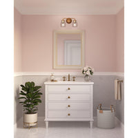 Quillan Collection Two-Light Soft Gold Transitional Bath & Vanity Light - Damp Location Listed