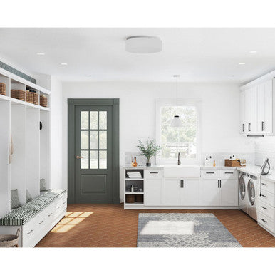 Radian LED Collection Modern Satin White Metal Pendant - Damp Location Listed - Model P500373-028-30