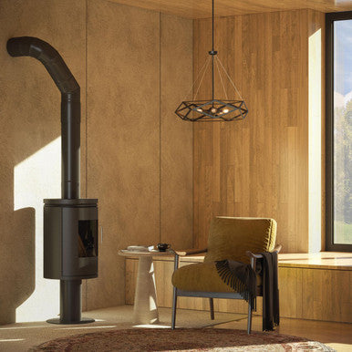 Saucedo Collection Five-Light Architectural Bronze Modern Pendant - Dry Location Listed