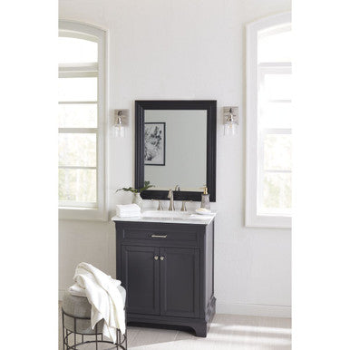 Rushton Collection One-Light Brushed Nickel Clear Glass Farmhouse Bath Vanity Light