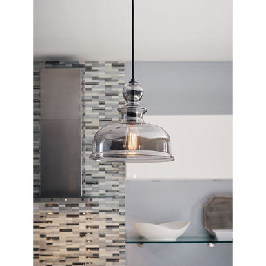 Staunton Collection One-Light Graphite Smoke Glass Global Pendant Light - Dry Location Listed - Model P5334-143