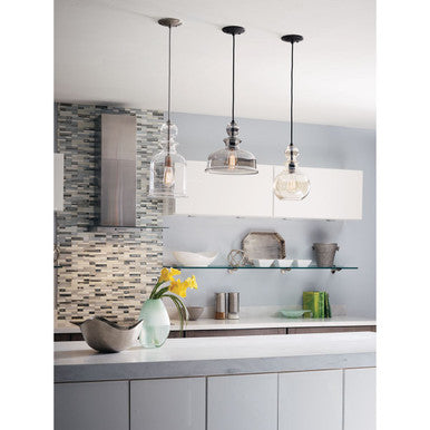 Staunton Collection One-Light Graphite Smoke Glass Global Pendant Light - Dry Location Listed - Model P5334-143