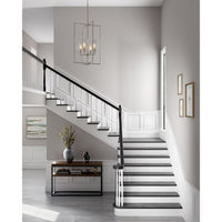 Kellwyn Collection Four-Light Brushed Nickel and Clear Glass Transitional Style Foyer Pendant Light - Dry Location Listed