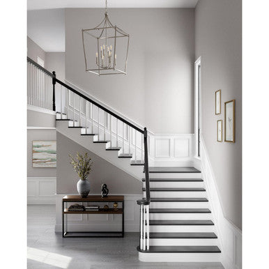 Parkhurst Collection Eight-Light New Traditional Brushed Nickel Chandelier Foyer Light - Dry Location Listed