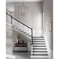 Parkhurst Collection Eight-Light New Traditional Brushed Nickel Chandelier Foyer Light - Dry Location Listed