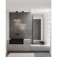 Spoke LED Collection Matte Black Modern Style Hanging Pendant Light - Damp Location Listed