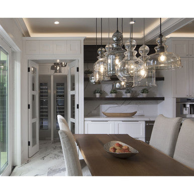 Staunton Collection One-Light Graphite Smoke Glass Global Pendant Light - Dry Location Listed - Model P5334-143