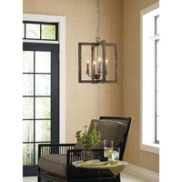 Turnbury Collection Four-Light Galvanized Finish Coastal Chandelier Light - Dry Location Listed