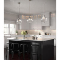 Penn Collection One-Light Polished Nickel Clear Glass Farmhouse Pendant Light - Dry Location Listed - Model P5070-104