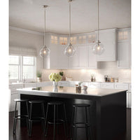 Penn Collection One-Light Polished Nickel Clear Glass Farmhouse Pendant Light - Dry Location Listed - Model P5328-104