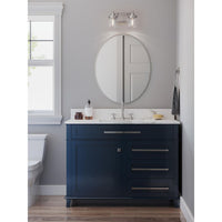 Hinton Collection Two-Light Brushed Nickel Clear Seeded Glass Farmhouse Bath Vanity Light - Damp Location Listed