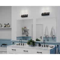 Goodwin Collection Two-Light Matte Black Modern Vanity Light with Clear Glass - Damp Location Listed