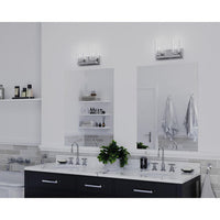 Goodwin Collection Two-Light Polished Chrome Modern Vanity Light with Clear Glass - Damp Location Listed