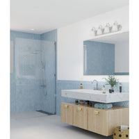 Gather Collection Four-Light Brushed Nickel Etched Glass Traditional Bath Vanity Light - Damp Location Listed