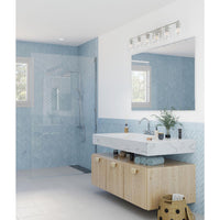 Adley Collection Six-Light New Traditional Brushed Nickel Clear Glass Bath Vanity Light - Damp Location Listed