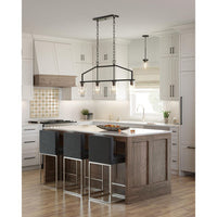 Goodwin Collection Four-Light Matte Black Modern Farmhouse Island Light - Dry Location Listed