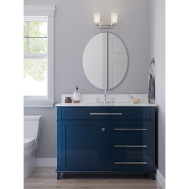 Adley Collection Two-Light Brushed Nickel Etched Opal Glass New Traditional Bath Vanity Light - Damp Location Listed