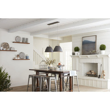 Tre Collection One-Light Graphite Graphite Metal Shade Coastal Pendant Light - Dry Location Listed - Model P500052-143