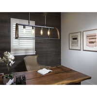 Trestle Collection Four-Light Gilded Iron Farmhouse Chandelier Light - Dry Location Listed
