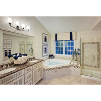 Wisten Collection Four-Light Brushed Nickel Etched Glass Modern Bath Vanity Light - Damp Location Listed