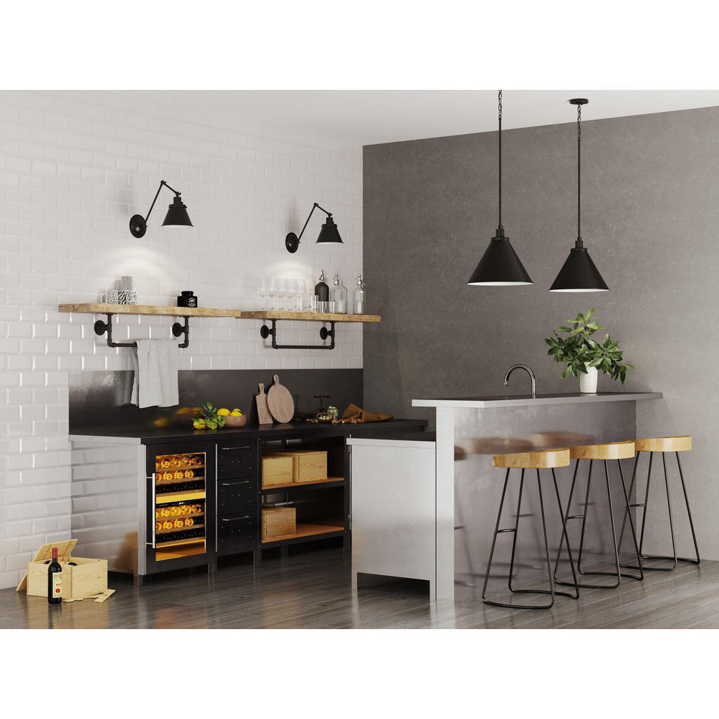 Hinton Collection Black Swing Arm Wall Light - Damp Location Listed - Model P710095-031