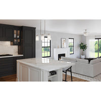 Adley Collection Three-Light Brushed Nickel Etched White Opal Glass New Traditional Linear Chandelier - Dry Location Listed