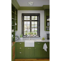 Gilliam Collection 12-5/8 in. Two-Light Brushed Nickel New Traditional Flush Mount - Damp Location Listed