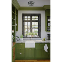 Gilliam Collection 12-5/8 in. Two-Light Matte Black New Traditional Flush Mount - Damp Location Listed