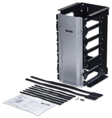 Cable Management Channel, Black, Cat 6a, Wall Mount - RVUPCMC